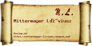 Mittermayer Líviusz névjegykártya